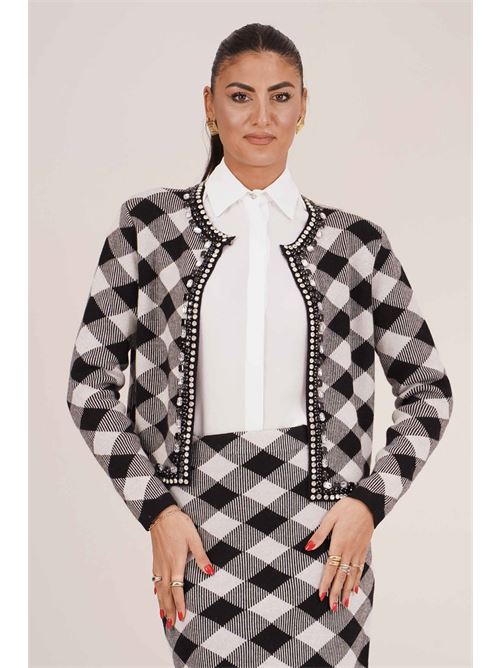 Cardigan in misto cashmere Love To Love by Gai Mattiolo | LT698NERO/PANNA